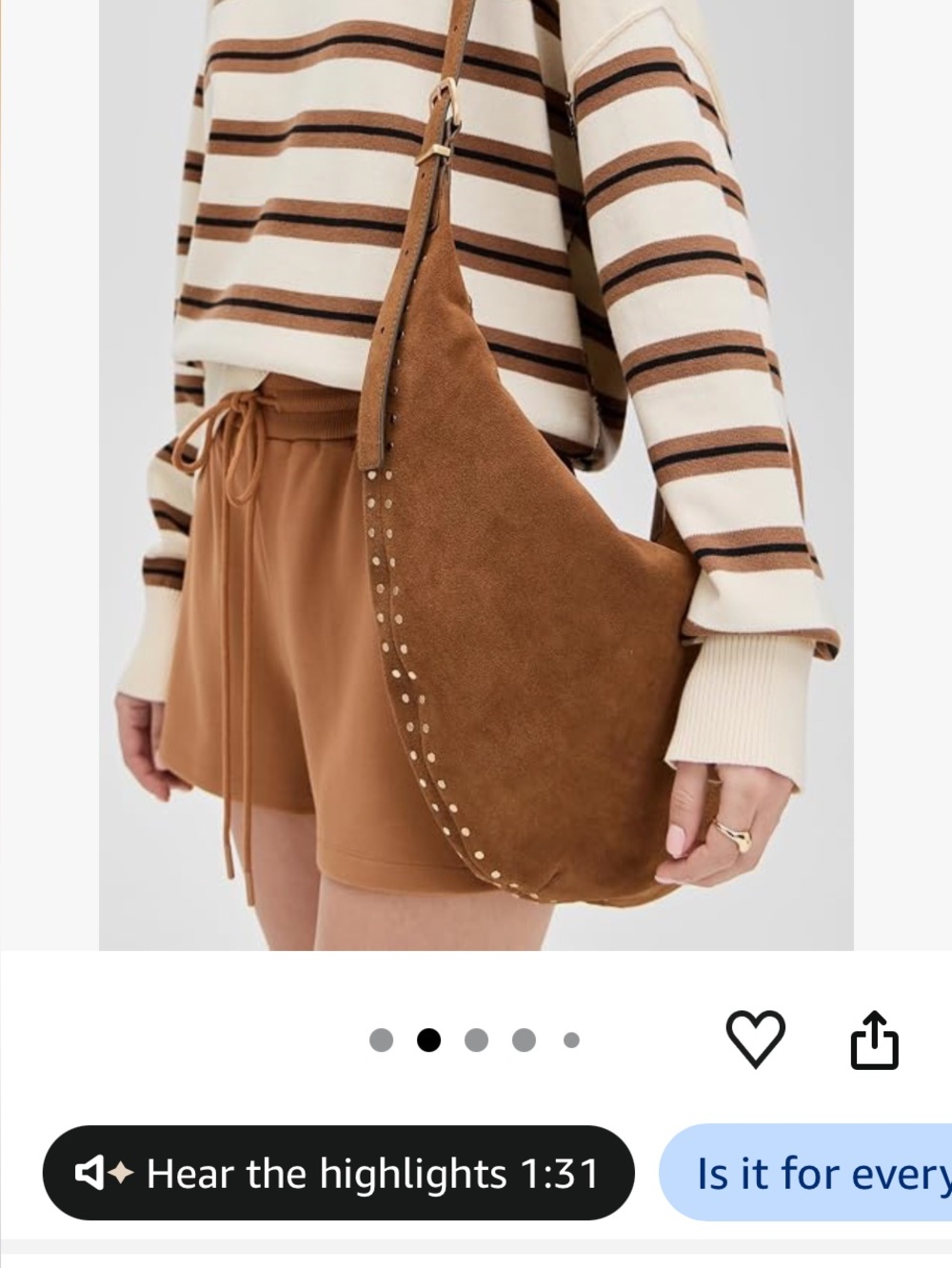 Madewell Essential Curve
Suede Hobo Bag - Picture 2 of 5